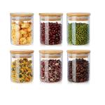 ComSaf Set Of 6 Glass Jars Set, 220ml with Bamboo Airtight Lids and Labels, Food Cereal Storage Containers for Home, Kitchen, Tea, Herbs, Pasta, Coffee, Flour, Herbs, Grains