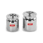 Sumeet Silver Stainless Steel Ghee Pot Set (Pack Of 2)