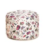 Style Homez Round Cotton Canvas Abstract Printed Bean Bag Ottoman Stool Large Size Cover Only, Multi Color