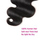 liya 8A Unprocessed Brazilian Virgin Body Wave Human One Bundles 100% Unprocessed Human Extensions Natural Black (14'') Hair Extension