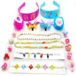 aizelx Dazzle Hair and Rings Combo for (2 -8 years) Birthday Gift Favorite Present for kids girls Gift (20pcs)