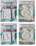 Freesia Ceramic Plaster DIY Kit with Stand, (Pack of 4)