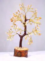VIBESLE Natural Citrine Stone Tree -Crystal Tree for Positive Energy - Gemstones and Crystals - Feng Shui Tree - Crystal Gifts - Healing Meditation - Bonsai Tree of Life Decor - Healing Money Tree - Chakra