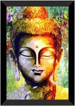 SAF Acrylic Buddha Premium Acrylic 14 inch x 20 inch Painting (With Frame)