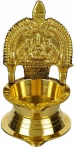 T-KA108 Kamakshi Devi Brass Oil Deepam /Diya for Pooja Brass Table Diya  (Height: 5 inch)