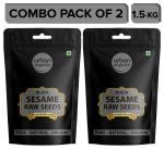 Urban Organics Whole Fresh and Natural Black Sesame Seeds | Kaale Til | Tal | Indian Spice - 2 Packs of 1.5 kilogram each