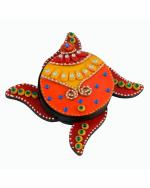 Shree Shyam Handicraft - Handicraft Handmade Decorative Kundan Meenakari Art Work Roli Tika Chopra Decorative Showpiece - 9 cm (Wood, Multicolor)