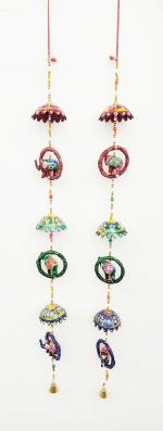 PINK SKYBrothers Creation Handicraft Rajasthani Elephant Hanging Toran 2 Line Door Hanging Toran Toran