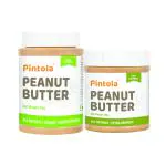 Pintola Combo of All Natural Peanut Butter (Creamy) (1 kg) + Pintola All Natural Peanut Butter (Extra Crunchy) (Unsweetened) (350g)