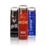 KELYN Deodorants for Men, Long Lasting Fragrance, Body Spray for Men, Deo’s Trio Pack for Him, Gift Set for Husband, Boyfriend Pack of 3 (200 ml each)