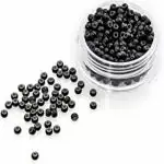 GROWTH Small Nano Rings Breads For Hair Extension 1000 Piece Black Hair Accessory Set (Black)