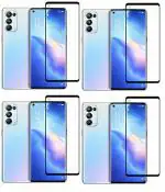 Vizio Oppo Reno 5 Pro Transparent Touch Sensitive and Scratch Resistant Tempered Glass Screen Protector Front and Back with Wet and Dry Wipes 15 X 8 cm