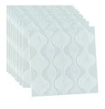 TLISMI 1Pc PE Foam Seamless Wave Style Flower Embossed Textured DIY Self Adhesive Wall Panel Peel and Stick Wall Tile Waterproof Wall Sticker for Home Decor(70cmX70cm,Approx5.27SqFt)