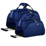 Skyline Polyester Men and Women 20-24 Inch Waterproof Luggage Travel Duffel Trolley Bag with 2 Wheels (Pack of 2)