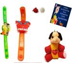Kavim Kids Rakhi (Two Band led light Rakhi for Kid n 12 cm Teddy Bear n Greeting)