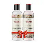 Tryones Keratin Smooth Shampoo+Conditioner (110+110ml), With Keratin & Argan Oil for Straighter, Shinier Hair