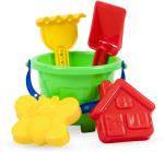 Quasar Multicolor Plastic Beach Toys Set For Kids Material, Sandpit Bucket,animal, Mould, Beach Shovel Spade Tool Kit - Pcs 5