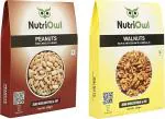 NutriOwl Assorted Nuts California Peanuts, Walnuts, Fibers and Anti-oxidants Rich in Protein, Iron, 250 g (Pack of 2)