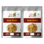 90's MILL Authentic Healthy Methi Matthi | Mathri | Nimki | Evening Tea Time Snacks | Healthy | Crispy | Namkeen | Ready to eat | Occasion | Snacks | Festival | Preservatives Free-350g*2Pack