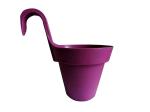 Garden Art Purple Round Balcony Railing Wall Hanging Medium Indoor Outdoor Plastic Hanging Plant Pot (28 x 20 x 20 cm)