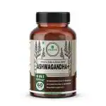 ZESPO Ashwagandha 60 Capsules 1100Mg Herbal Supplement Stress Relief, Energy & Cognitive Support 5 in 1 Organic Blend Lion's Mane, Bacopa, Rhodiola