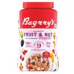 Bagrry's Crunchy Muesli with 30% Fruit & Nut Cranberries 1kg Jar|34% Fibre Rich Oats|No Sugar Infuesed Fruits|Real Fruits|Breakfast Cereal|Protein Rich|Cranberry Muesli