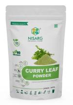 NISARG ORGANIC FARM Curry Leaves Powder I for Hair Mask I Hair fall & Dandruff Control, for Strong and Shiny Hair I Pure, Natural, and Organic I Sun Dried & Stemless I Skin & Face care (200 gm)