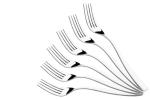 Shapes Silver Stainless Steel Cake Fork (Pack Of 6)