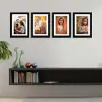 RANDOM Set of 4 Photo Frames With Mount Paper (6 X 8 Inch - 4)