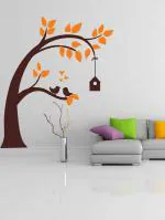 Trends on Wall Brown-Yellow Vinyl House Tree Design Wall Sticker 67 x 60 cm
