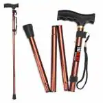 CHEVALIER 4 Fold Folding Walking Stick/Cane for old People Men/Women, Aluminium, Bronze