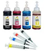 ANG Multi-Color Ink Compatible for Canon TS207 Single Function Printer Tri-Color Ink Cartridge with 4 Syringes