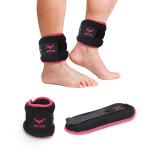 XTRIM Neoprene Weighted Straps for Wrist & Ankle, Weights for Arms/legs, Luxurious Comfort For Jogging, Aerobics, Toning Cardio, Glutes (1 pair, Pink, 1000 Grams)