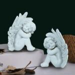 Wonderland Multicolor Resin Angels Statue - Big (Set of 2)