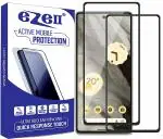 eZell GOOGLE PIXEL 7A FULL TEMPERED GLASS (2 Packs), Sensitive touch,9H Hardness, Anti-Scratch, Anti Stains Edge to Edge Full Glue Tempered Mobile Screen protector with Wet & dry Wipes (Black)