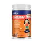 Gritzo SuperMilk Weight+ for 8-12 Yr Girls, Health Drink & Kids Nutrition, High Protein (8 g), with Calcium, Vitamin D3, & 21 Nutrients, Zero Refined Sugar, 100% Natural Double Chocolate Flavour, 400 g