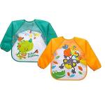 DESIGNESTYBlue and Yellow Waterproof Baby Feeding Bibs ( Pack of 2 )