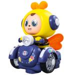 KTRS Enterprise Face-Off Cartoon Bee Hot LED Light Singing and Glow Electric Dancing Bees Friction Toy Vehicle Light Music Toy Face Changing Cartoon (Multi)