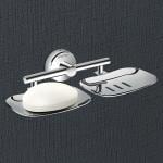 Plantex Galaxy Stainless Steel Double Soap Dish Holder for Bathroom - Bathroom Accessories (Chrome)