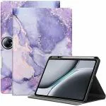 ProElite Book Cover Case for OnePlus Pad 2 12.1 inch Cover, Smart flip case Book Cover for OnePlus Pad 2 12.1 inch Tablet with Pencil Holder [Support Auto Sleep Wake Feature], Marble Purple