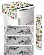 Storeup high quality 1 cotton fridge cover,3 pvc mats , 1 cotton handle cover, (5pcs )set