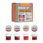 Colourmist Super Whip Edible Powder Colour Assorted 2.5g each, Pack of 4 Colours (Brown, Burgundy, Orange, Purple) Powder Colour For Cream Icing Fondant Frosting Dessert Baking - BV 3028