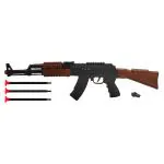Humaira Plastic AK 47 Toy Gun with Suction Bullets, Brown, for Kids Boys