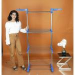 LAKSHAY Stainless Steel Heavy Duty Cloth Drying Syand Foldable 3 Layer