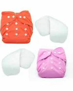 BEAUQIQ BABY Adjustable and Reusable Cloth Diaper Nappies Insert Free Size Newborn (Pack of 4)
