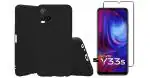 Shagya Vivo Y21 Black Tpu Protective Sleek Back Cover Case With Tempered Glass