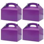 Festiko 12 Pcs Purple Party Treat Boxes, Party Favor Boxes, Goodie Boxes, Cookies Boxes, Party Favor Candy Boxes, Gable Paper Gift Boxes With Handles, Party Supplies Decoration