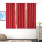 Story@Home Red Solid Blackout Window Curtain 5 x 4ft (Pack of 3)