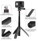 Tech Gear extendable selfie stand for go pro (2 in 1 mini tripod stand ) black support upto 50g