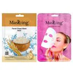 Masking Rice and Glow facial sheet mask for Glowing skin, ideal for men and women pack of 2